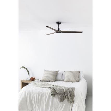 FARO 33809WT - Laeventilaator HEYWOOD L puit/must d. 132 cm Wi-Fi Tuya + kaugjuhtimispult