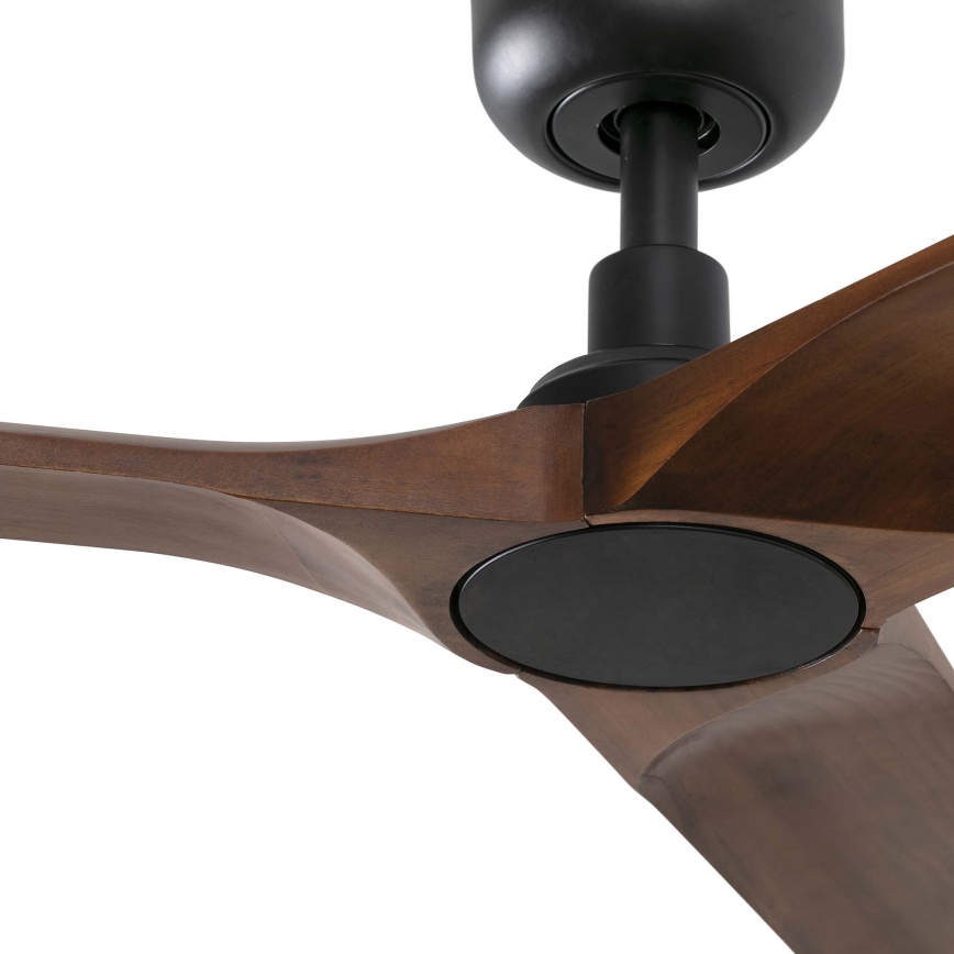 FARO 33809WT - Laeventilaator HEYWOOD L puit/must d. 132 cm Wi-Fi Tuya + kaugjuhtimispult