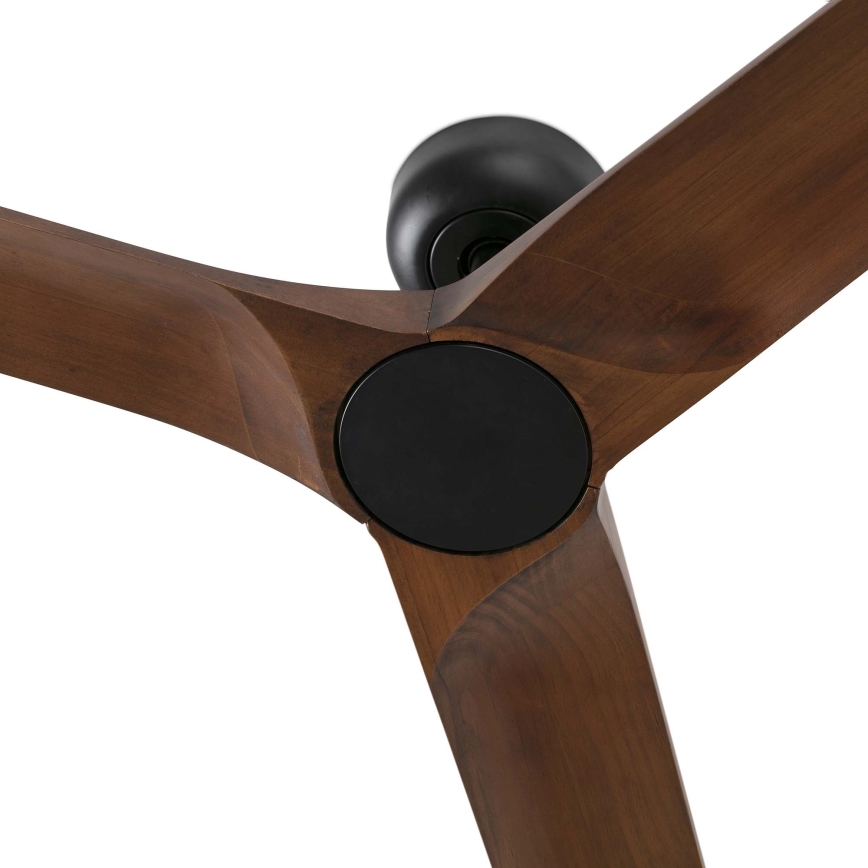 FARO 33809WT - Laeventilaator HEYWOOD L puit/must d. 132 cm Wi-Fi Tuya + kaugjuhtimispult