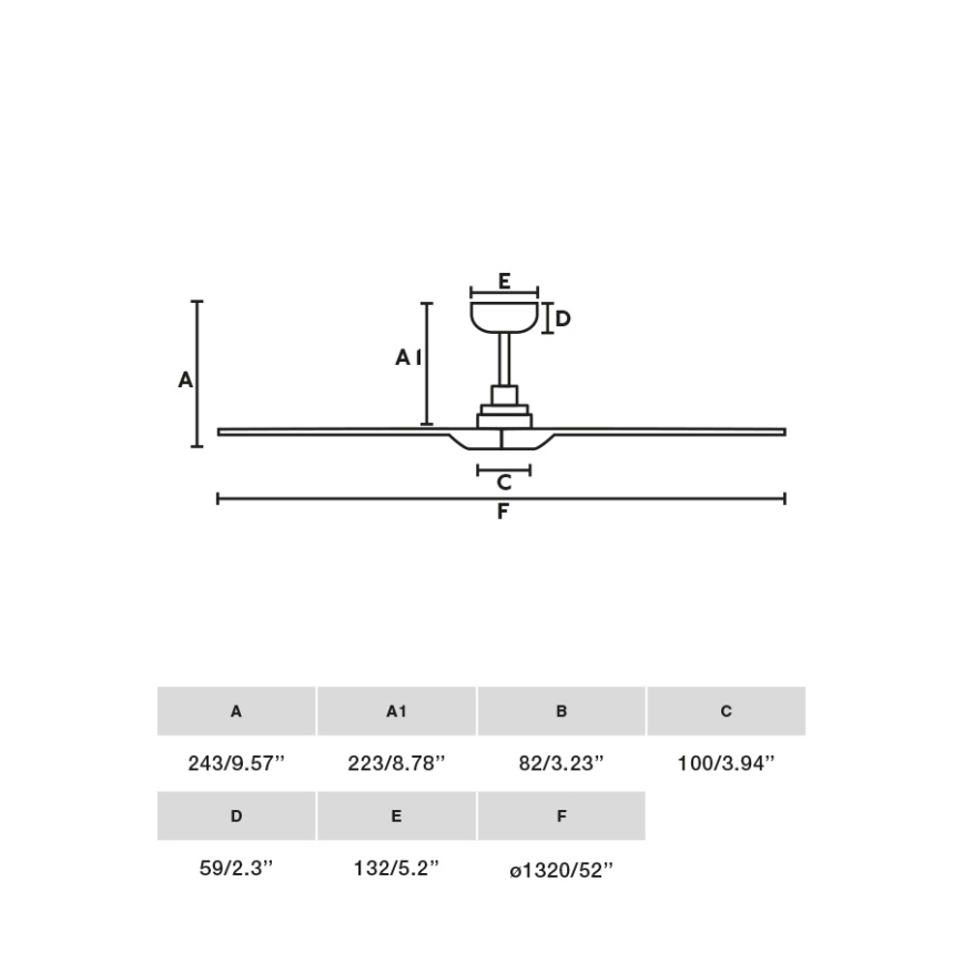FARO 33809WT - Laeventilaator HEYWOOD L puit/must d. 132 cm Wi-Fi Tuya + kaugjuhtimispult