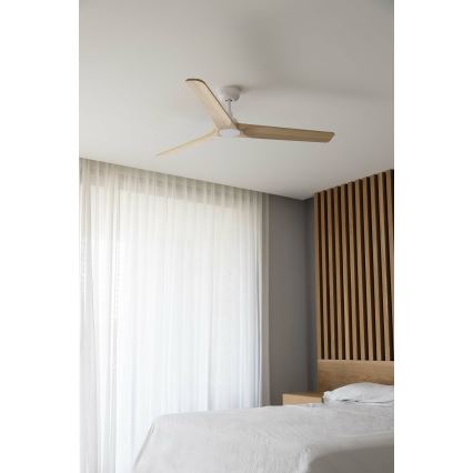FARO 33810WT - Laeventilaator HEYWOOD L puit/valge d. 132 cm Wi-Fi Tuya + kaugjuhtimispult
