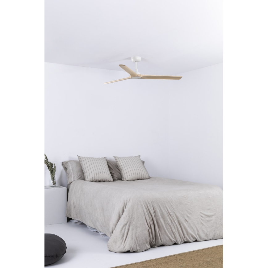FARO 33810WT - Laeventilaator HEYWOOD L puit/valge d. 132 cm Wi-Fi Tuya + kaugjuhtimispult
