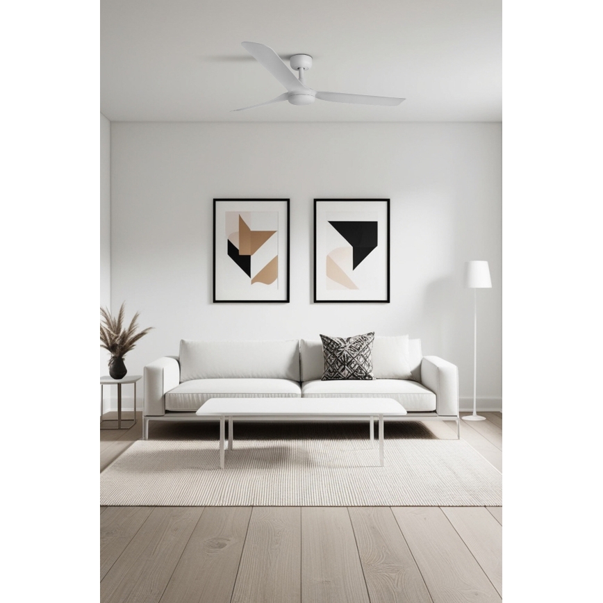 FARO 33814WT - Laeventilaator PUNT M valge d. 132 cm Wi-Fi Tuya + kaugjuhtimispult