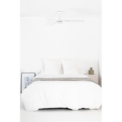 FARO 33814WT1S - Hämardatav LED-laeventilaator PUNT M LED/18W/230V 2700/3000/4000K läbimõõt 132 cm valge Wi-Fi Tuya + kaugjuhtimispult