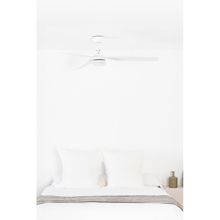 FARO 33814WT1S - Hämardatav LED-laeventilaator PUNT M LED/18W/230V 2700/3000/4000K läbimõõt 132 cm valge Wi-Fi Tuya + kaugjuhtimispult