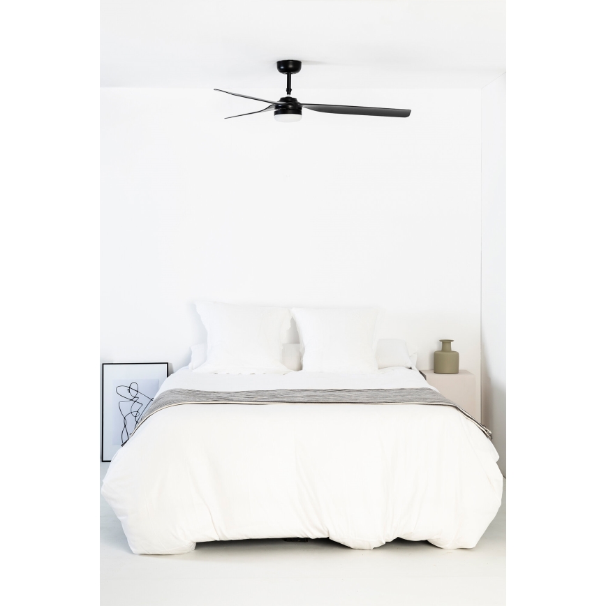 FARO 33815WT-21 - hämardatav LED-laeventilaator PUNT M LED/18W/230V 2700/3000/4000K must, läbimõõt 132 cm Wi-Fi Tuya + kaugjuhtimispult
