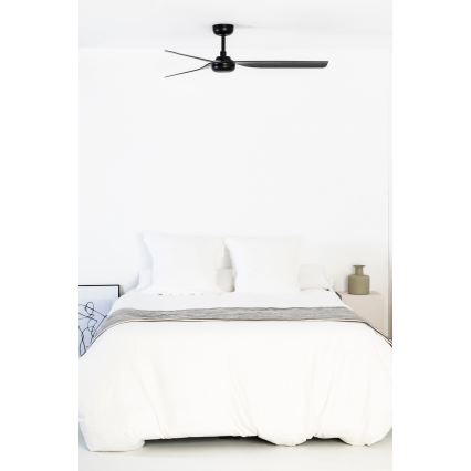 FARO 33815WT - Laeventilaator PUNT M must d. 132 cm Wi-Fi Tuya + kaugjuhtimispult