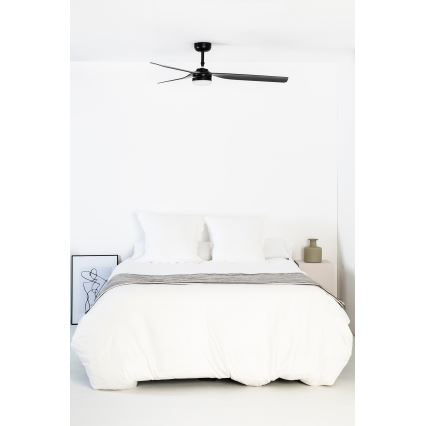 FARO 33815WT1S - LED-hämardatav laeventilaator PUNT M LED/18W/230V 2700/3000/4000K, läbimõõt 132 cm, must, Wi-Fi Tuya + kaugjuhtimispult
