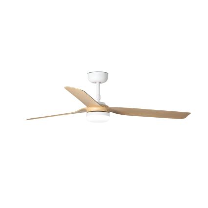FARO 33816WT-20 - LED Hämardatav laeventilaator PUNT M LED/18W/230V pruun/valge d. 132 cm Wi-Fi Tuya + kaugjuhtimispult