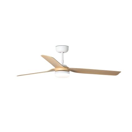 FARO 33816WT-20 - LED Hämardatav laeventilaator PUNT M LED/18W/230V pruun/valge d. 132 cm Wi-Fi Tuya + kaugjuhtimispult