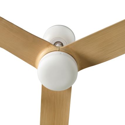 FARO 33816WT - Laeventilaator PUNT M pruun/valge d. 132 cm Wi-Fi Tuya + kaugjuhtimispult