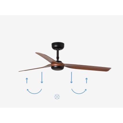 FARO 33817 - Laeventilaator PUNT pruun/must d. 130 cm + kaugjuhtimispult