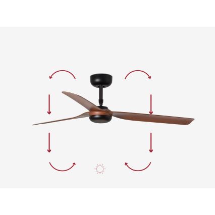 FARO 33817 - Laeventilaator PUNT pruun/must d. 130 cm + kaugjuhtimispult