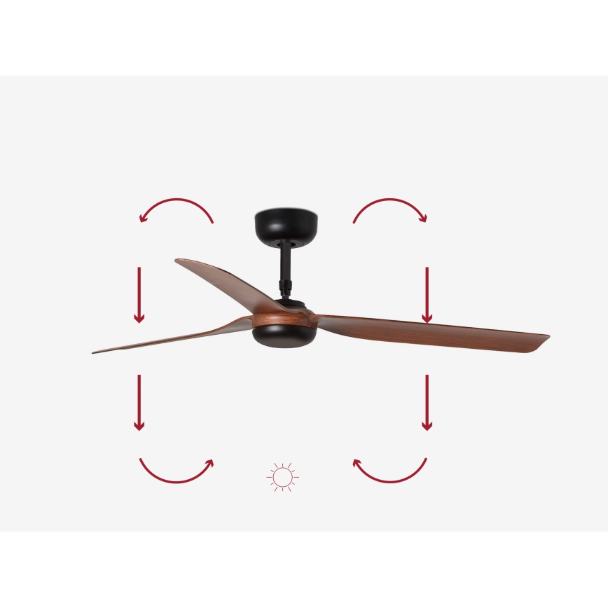 FARO 33817 - Laeventilaator PUNT pruun/must d. 130 cm + kaugjuhtimispult