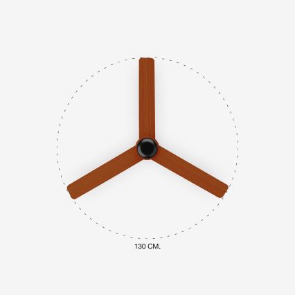 FARO 33817 - Laeventilaator PUNT pruun/must d. 130 cm + kaugjuhtimispult