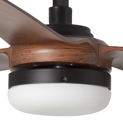 FARO 33817WT-21 - Hämardatav LED-laeventilaator PUNT M LED/18W/230V pruun/must läbimõõt 132 cm Wi-Fi Tuya + kaugjuhtimispult