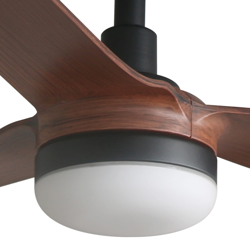 FARO 33817WT1S - LED hämardatav laeventilaator PUNT M LED/18W/230V 2700/3000/4000K läbilõige 132 cm pruun/must Wi-Fi Tuya + kaugjuhtimispult