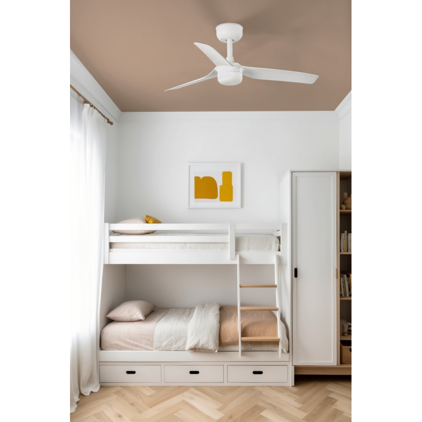FARO 33820WT-1TW - Hämardatav LED-laeventilaator MINI PUNT LED/10W/230V 2700/3000/4000K valge läbimõõt 90 cm Wi-Fi Tuya + kaugjuhtimispult