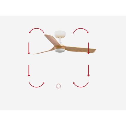 FARO 33821 - Laeventilaator MINI PUNT S pruun/valge d. 90 cm + kaugjuhtimispult