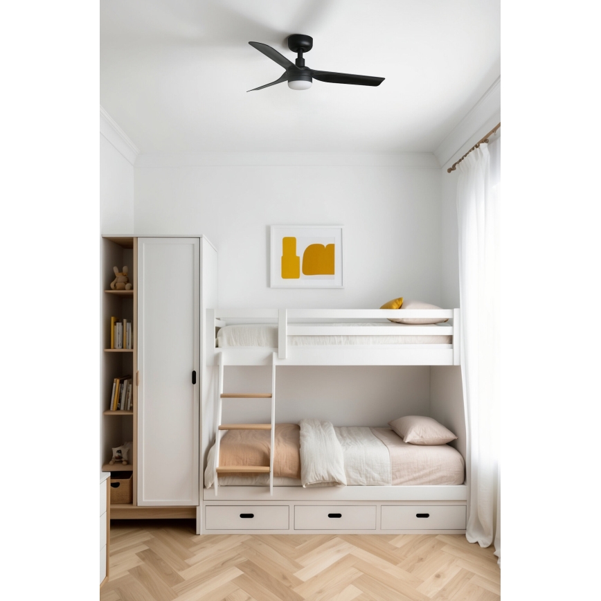 FARO 33822-1TW - LED Hämardatav laeventilaator MINI PUNT S LED/10W 2700/4000/6000K must d. 90 cm + kaugjuhtimispult