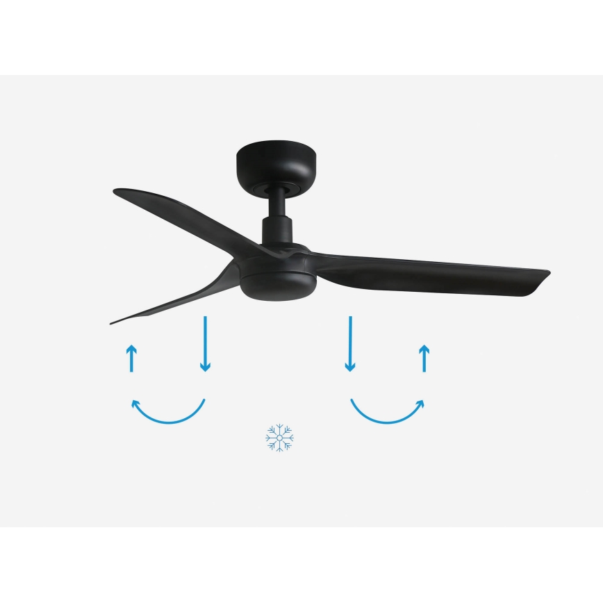 FARO 33822 - Laeventilaator MINI PUNT S must d. 90 cm + kaugjuhtimispult