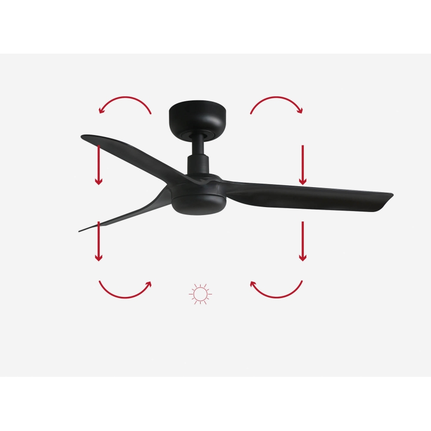 FARO 33822 - Laeventilaator MINI PUNT S must d. 90 cm + kaugjuhtimispult