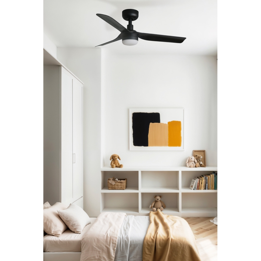 FARO 33822WT-1TW - LED Hämardatav laeventilaator MINI PUNT S LED/10W/230V 2700/4000/6000K must d. 90 cm Wi-Fi Tuya + kaugjuhtimispult