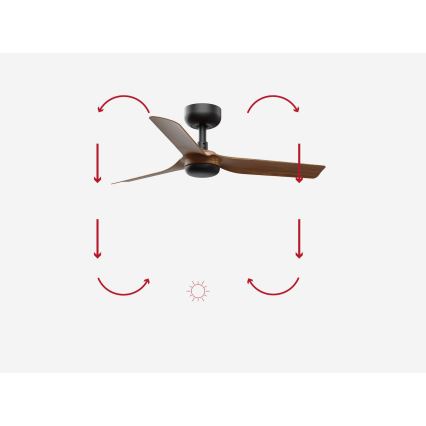 FARO 33823 - Laeventilaator MINI PUNT S pruun/must d. 90 cm + kaugjuhtimispult