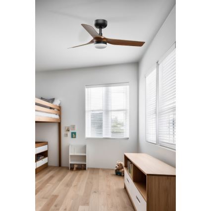 FARO 33823WT-1TW - LED Hämardatav laeventilaator MINI PUNT S LED/10W/230V 2700/4000/6000K pruun/must d. 90 cm Wi-Fi Tuya + kaugjuhtimispult
