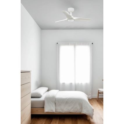 FARO 33824WT-1TW - LED Hämardatav laeventilaator HEY S LED/10W/230V 2700/4000/6000K valge d. 90 cm Wi-Fi Tuya + kaugjuhtimispult