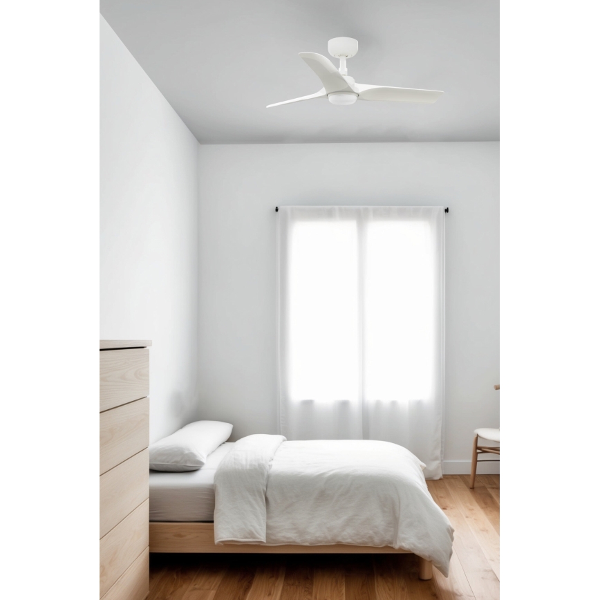 FARO 33824WT-1TW - LED Hämardatav laeventilaator HEY S LED/10W/230V 2700/4000/6000K valge d. 90 cm Wi-Fi Tuya + kaugjuhtimispult