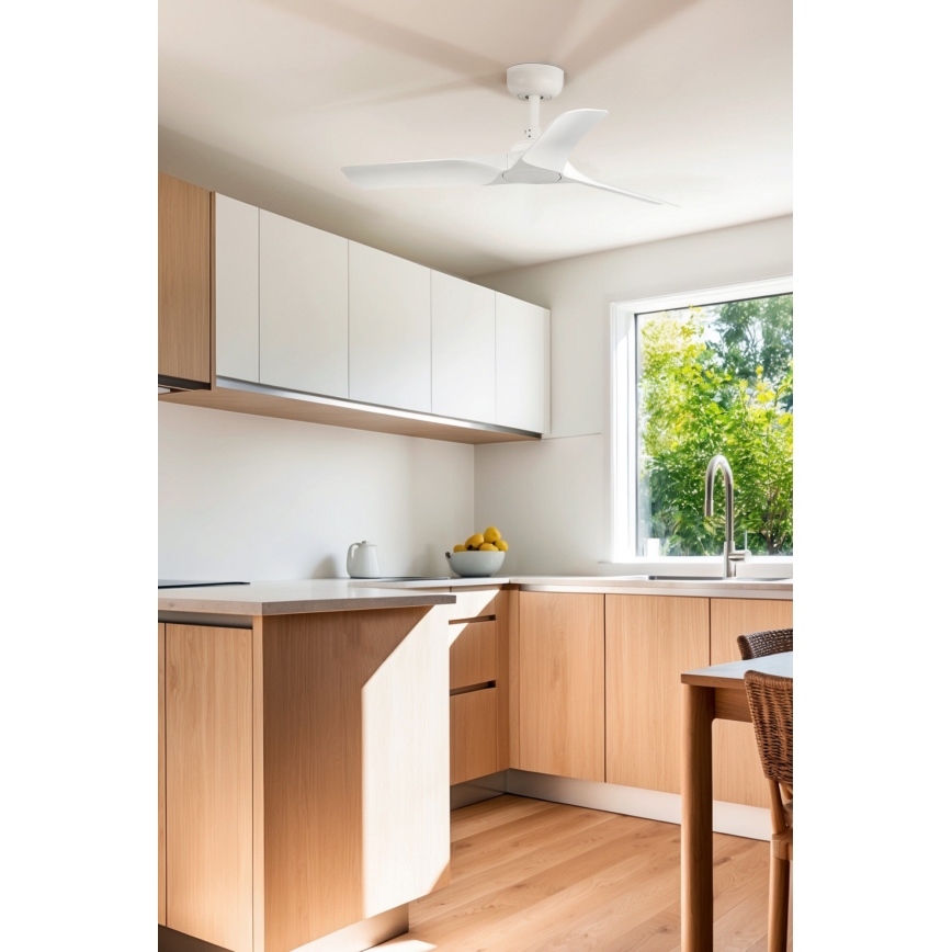 FARO 33824WT - Laeventilaator HEY S valge d. 90 cm Wi-Fi Tuya + kaugjuhtimispult