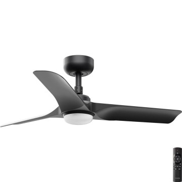 FARO 33825-1TW - LED-hämardatav laeventilaator HEY S LED/10W/230V 2700/3000/4000K must, läbimõõt 90 cm + kaugjuhtimispult