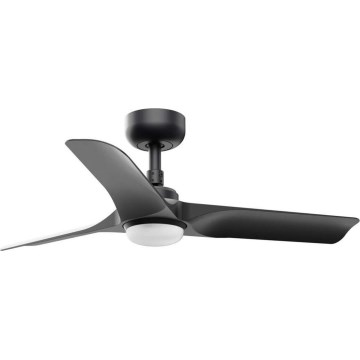 FARO 33825WT1S - LED hämardatav laeventilaator HEY S LED/10W/230V 2700/3000/4000K läbimõõt 90 cm must Wi-Fi Tuya + kaugjuhtimispult