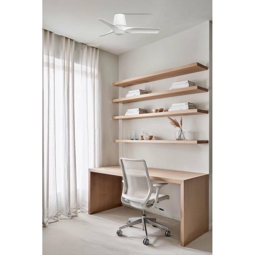 FARO 33826-1TW - LED Hämardatav laeventilaator HEY TUB S LED/10W/230V 2700/4000/6000K valge d. 90 cm + kaugjuhtimispult