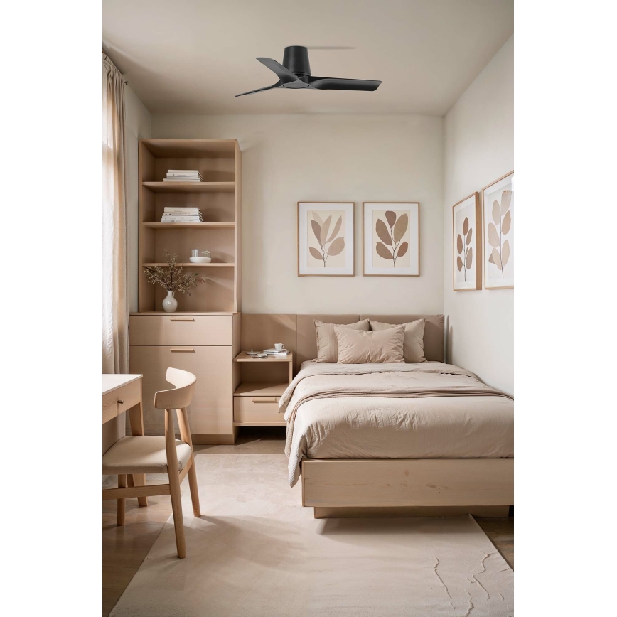 FARO 33827WT - Laeventilaator HEY TUB S must d. 90 cm Wi-Fi Tuya + kaugjuhtimispult