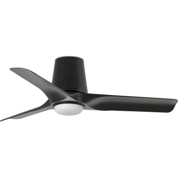 FARO 33827WT1S - LED-hämardatav laeventilaator HEY TUB S koos LED-valgustusega 10 W / 230 V, 2700/3000/4000 K, Ø 90 cm, must, Wi‑Fi Tuya + kaugjuhtimispult