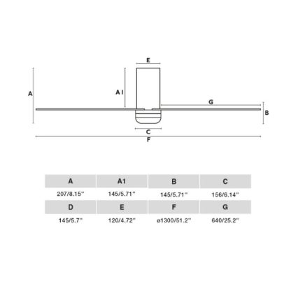 FARO 33828 - Laeventilaator PUNT TUB M valge d. 130 cm + kaugjuhtimispult