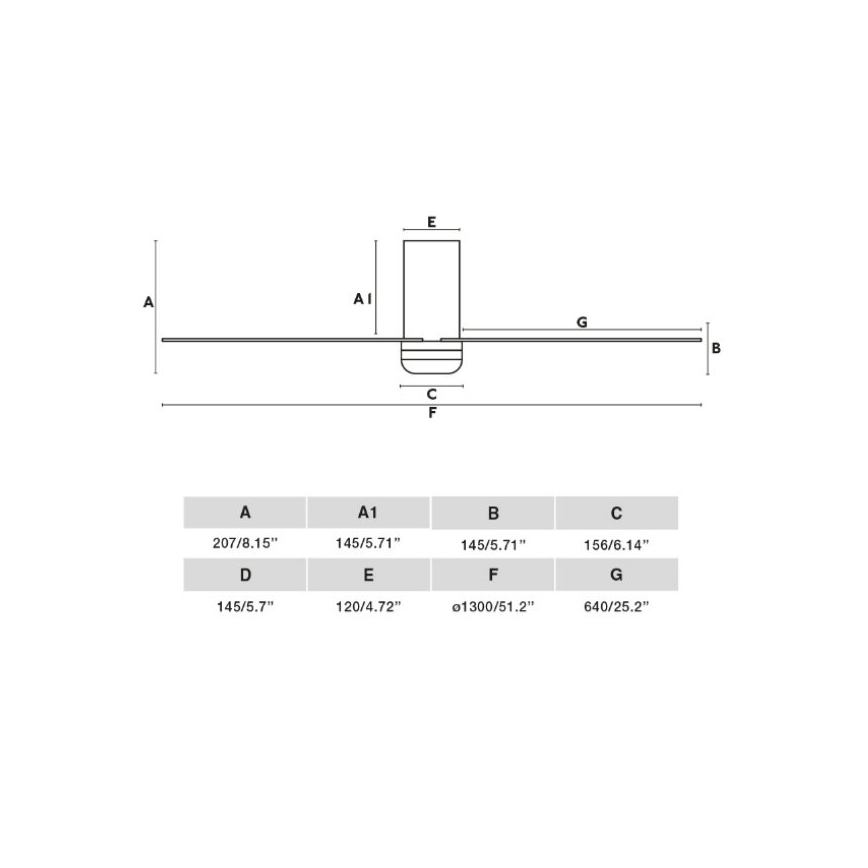 FARO 33828 - Laeventilaator PUNT TUB M valge d. 130 cm + kaugjuhtimispult
