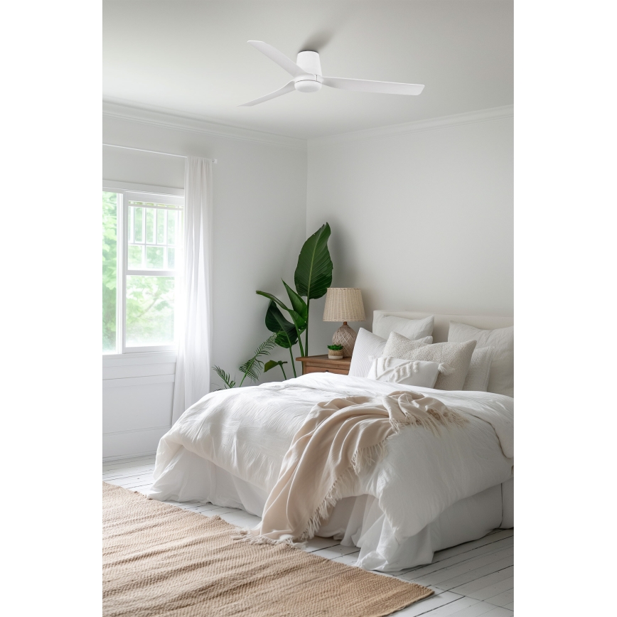 FARO 33828WT - Laeventilaator PUNT TUB M valge d. 132 cm Wi-Fi Tuya + kaugjuhtimispult