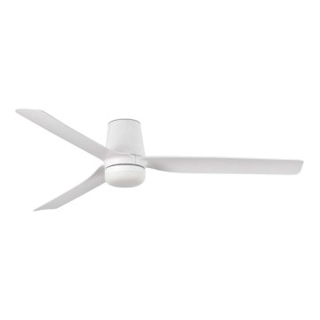 FARO 33828WT1S - LED-hämardatav laeventilaator PUNT TUB M LED/18W/230V 2700/3000/4000K läbimõõt 132 cm valge Wi-Fi Tuya + kaugjuhtimispult