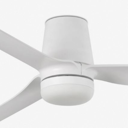 FARO 33828WT1S - LED-hämardatav laeventilaator PUNT TUB M LED/18W/230V 2700/3000/4000K läbimõõt 132 cm valge Wi-Fi Tuya + kaugjuhtimispult