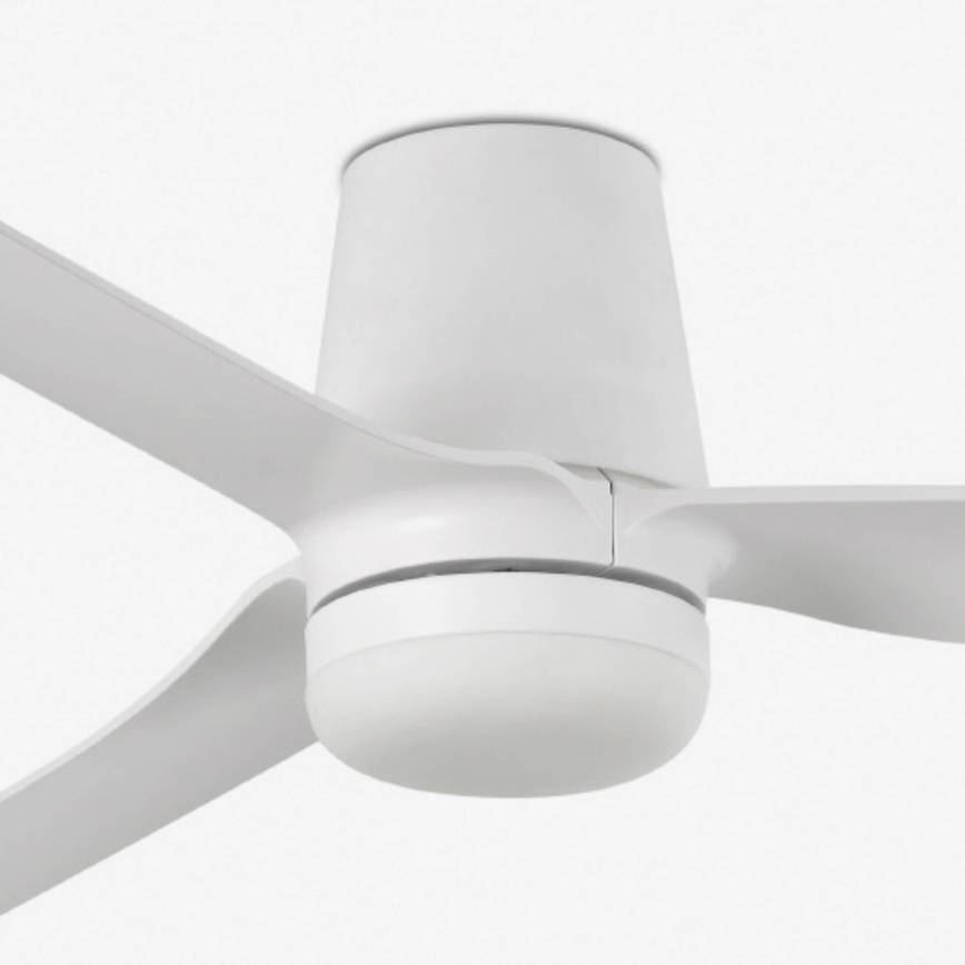 FARO 33828WT1S - LED-hämardatav laeventilaator PUNT TUB M LED/18W/230V 2700/3000/4000K läbimõõt 132 cm valge Wi-Fi Tuya + kaugjuhtimispult