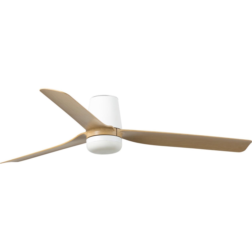 FARO 33829-1TW - LED Hämardatav laeventilaator PUNT TUB M LED/18W/230V 3000/4200/6500K d. 130 cm valge/brown+ kaugjuhtimispult