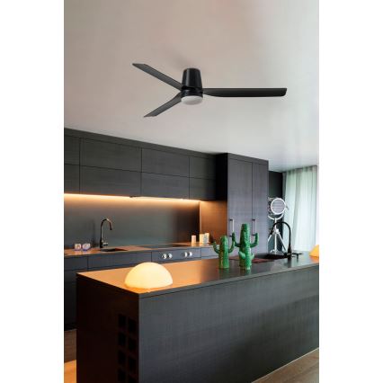 FARO 33829-1TW - LED Hämardatav laeventilaator PUNT TUB M LED/18W/230V 3000/4200/6500K d. 130 cm valge/brown+ kaugjuhtimispult