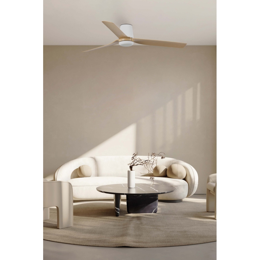 FARO 33829 - Laeventilaator PUNT TUB M pruun/valge d. 130 cm + kaugjuhtimispult