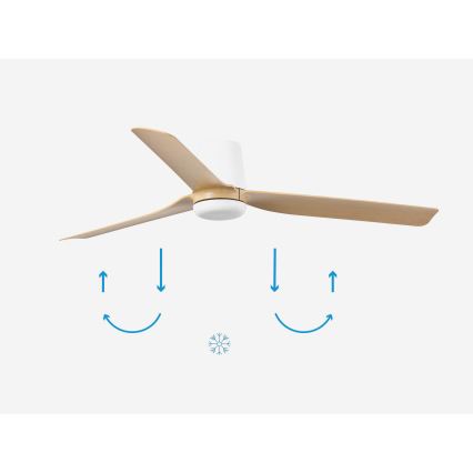 FARO 33829 - Laeventilaator PUNT TUB M pruun/valge d. 130 cm + kaugjuhtimispult