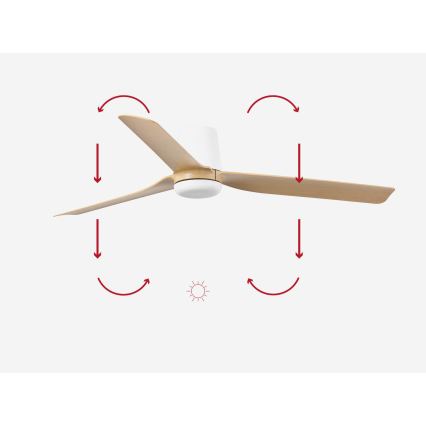 FARO 33829 - Laeventilaator PUNT TUB M pruun/valge d. 130 cm + kaugjuhtimispult