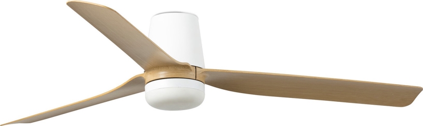 FARO 33829WT-1TW - LED Hämardatav laeventilaator PUNT TUB M LED/18W/230V 3000/4200/6500K pruun/valge d. 132 cm Wi-Fi Tuya + kaugjuhtimispult