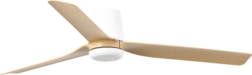 FARO 33829WT - Laeventilaator PUNT TUB M pruun/valge d. 132 cm Wi-Fi Tuya + kaugjuhtimispult